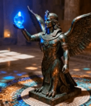 古埃及风格雕像手持蓝色宝石14920#横屏 