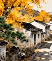 古村落秋日风景5263#横屏 