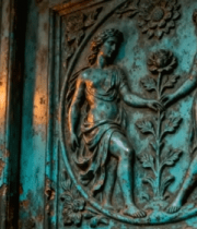 古典雕花青铜门特写14262#横屏 