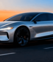 公路上的银色新能源汽车15075#横屏 