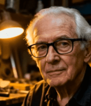 	 工作室里的白发老人特写12157#横屏 