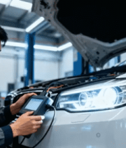 工人在车间检测汽车13632#横屏 