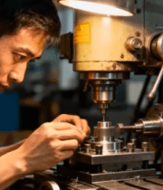 工人操作机床加工零件1925#横屏 