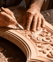 	 工匠手工雕刻木质物件13000#横屏 