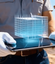 	 工地工程师手持平板展示建筑模型7331#横屏 