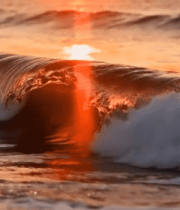 夕阳下大海海浪特写2052#横屏 