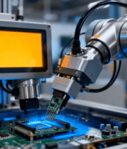 工厂机械臂操作芯片素材5677#横屏 