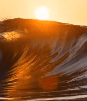 夕阳下大海海浪景观10055#横屏 