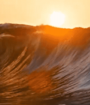 夕阳下大海海浪景观10055#横屏 