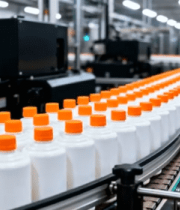 	 工厂流水线生产白色瓶装产品9116#横屏 