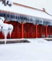 古建筑雪景冰柱景观14953#横屏 