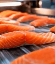 工厂流水线三文鱼加工素材7081#横屏 