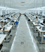 工厂工人操作缝纫机工作场景(1)6788#横屏 