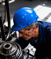 工厂工人行走在工业设备旁2071#横屏 