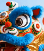 舞狮表演搭配红灯笼场景(1)5442#横屏 