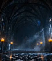 哥特式教堂内部全景13861#横屏 