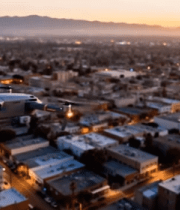 无人机航拍城市黄昏景象10258#横屏 