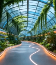 未来感温室植物通道三维场景9388#横屏 