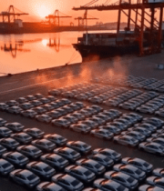 港口停车场停放的大量汽车10823#横屏 