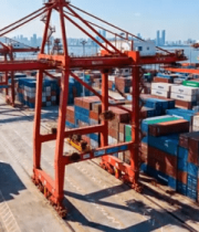 港口集装箱与起重机场景4599#横屏 