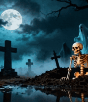 万圣节墓地幽灵骷髅场景3571#横屏 