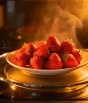 微波炉内加热草莓特写1868#横屏 