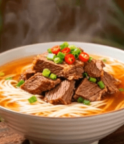 碗装牛肉面条特写9827#横屏 