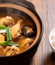 瓦罐鸡汤配白米饭美食素材3841#横屏 