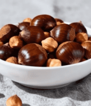 碗中板栗坚果特写9165#横屏 