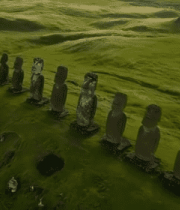 复活节岛巨石像俯瞰全景1338#横屏 