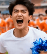 体育场内手持花球欢呼的人群7224#横屏 