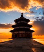 天坛祈年殿日落风光7956#横屏 