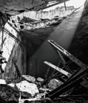 废弃建筑废墟内部景象4309#横屏 