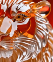 透明水晶老虎摆件特写3337#横屏 