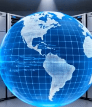 服务器前的地球科技素材12568#横屏 