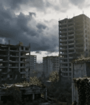 废弃建筑群绿植覆盖景象3634#横屏 