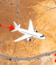 飞机飞越荒漠道路上空9313#横屏 