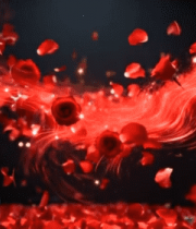 飞舞的玫瑰花瓣浪漫场景6838#横屏 