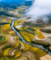 梯田自然风光鸟瞰全景10184#横屏 