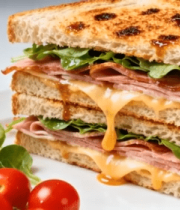 堆叠火腿芝士三明治美食3626#横屏 