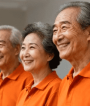 四位老人微笑合影画面11317#横屏 