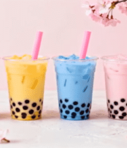 四杯多彩珍珠奶茶摆拍8933#横屏 