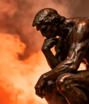思想者雕塑烟雾环绕特效10368#横屏 