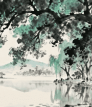 水墨山水自然风光素材4614#横屏 