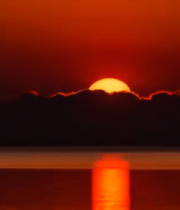 水面上的夕阳景象8771#横屏 