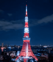 	 东京塔夜景俯瞰画面8731#横屏 