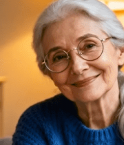 室内微笑的白发老人1889#横屏 