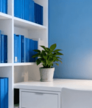 室内书桌书架及绿植场景1559#横屏 