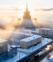 冬日城市建筑鸟瞰景观111#横屏 