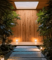 室内园林风格木质庭院3897#横屏 